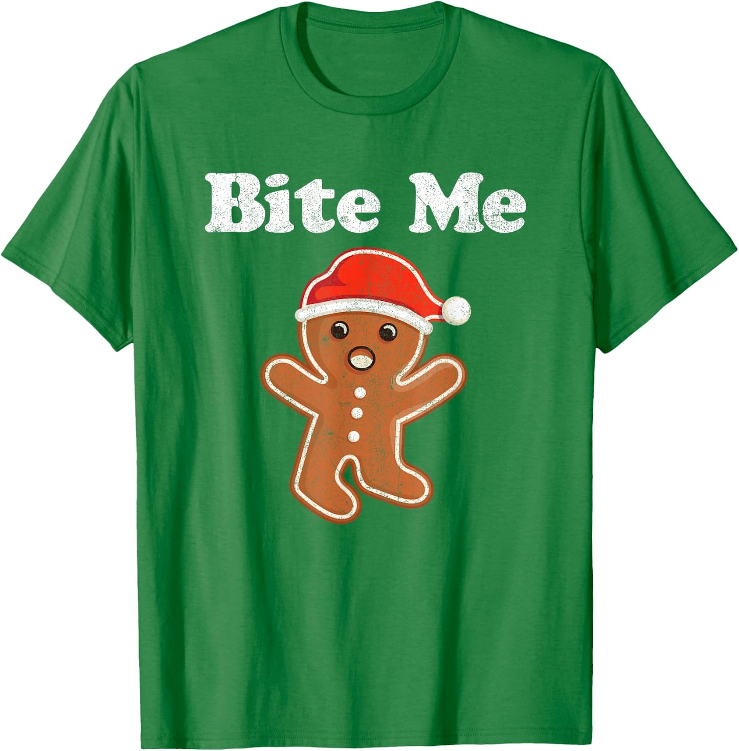 Funny Gingerbread Man Bite Me Christmas Cookie Costume T-Shirt - T-Shirt | Irish Green
