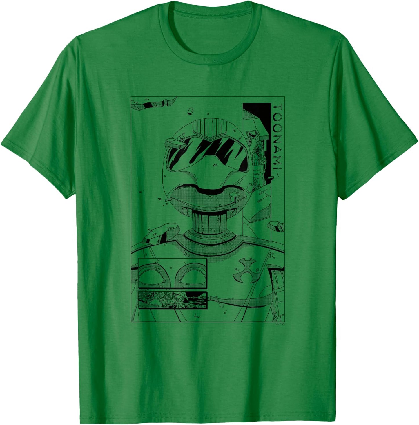 Toonami T.O.M. Manga Sketch Boxed Portrait T-Shirt - T-Shirt | Irish Green