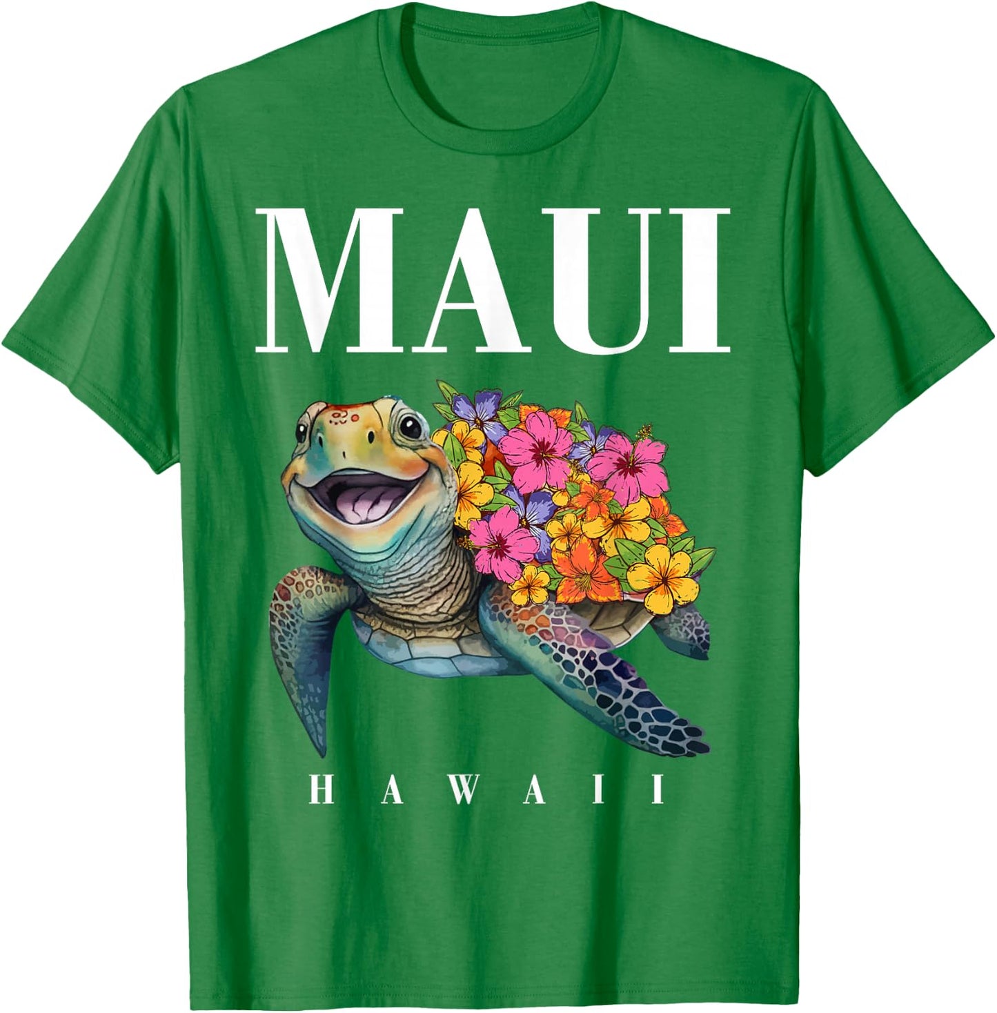 Hawaiian-Shirt Maui Kids Girl Women Turtle Hibiscus Hawaii T-Shirt - T-Shirt | Irish Green