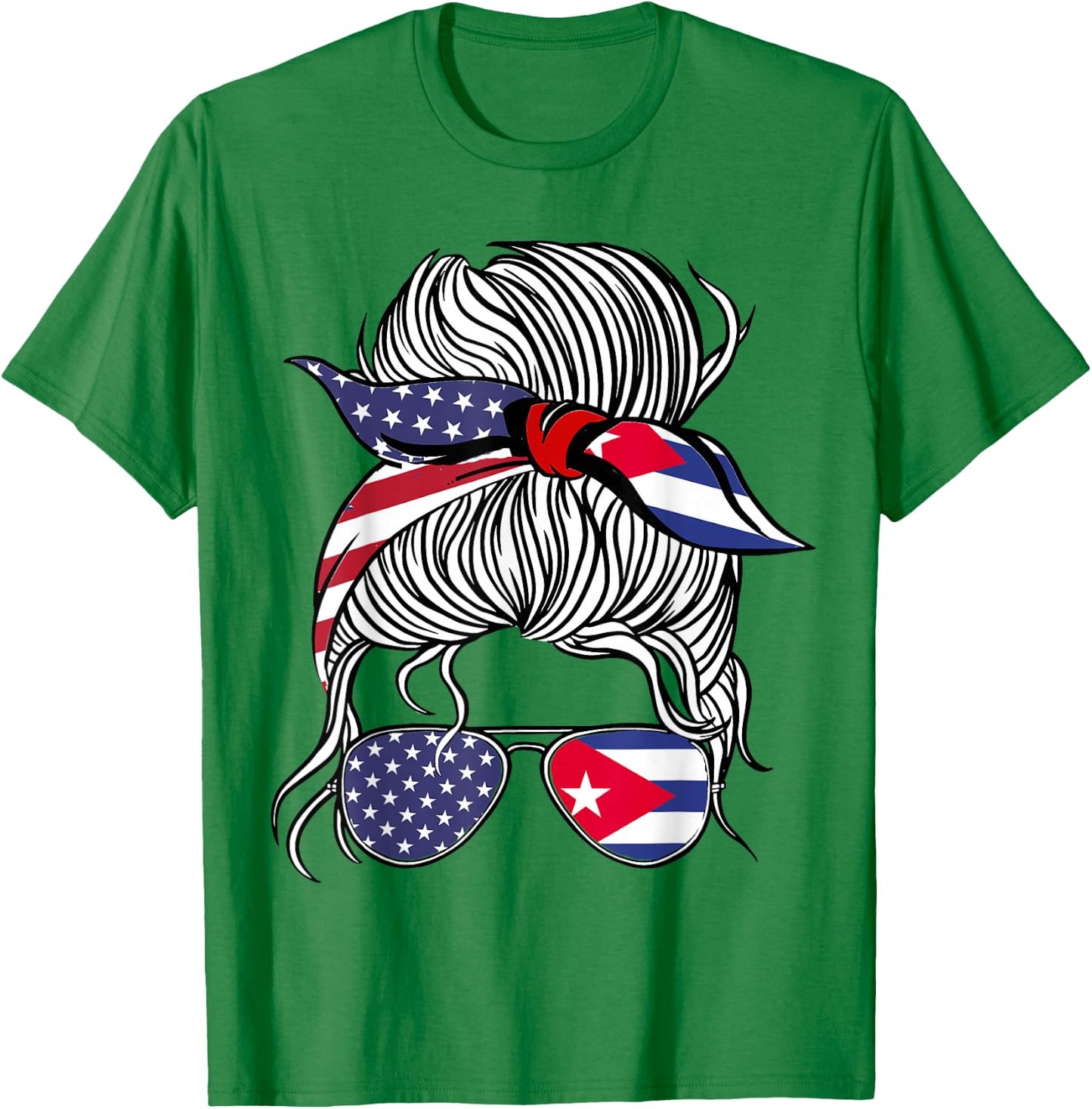 American Cuban Patriot Flag Women Girl Cuba Grown T-Shirt - T-Shirt | Irish Green