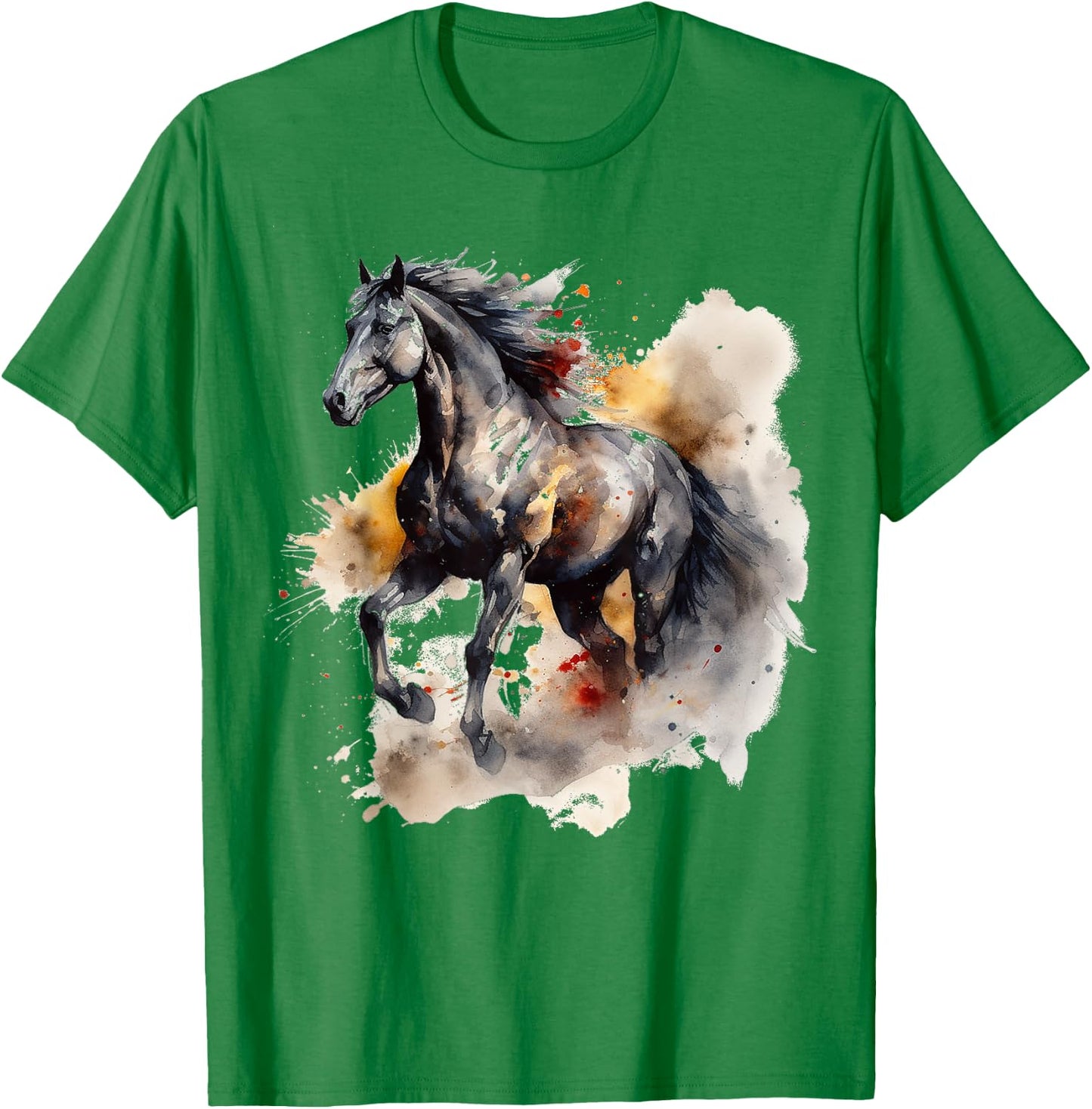 Horse Lover Artwork | Animal Motif Horse T-Shirt - T-Shirt | Irish Green