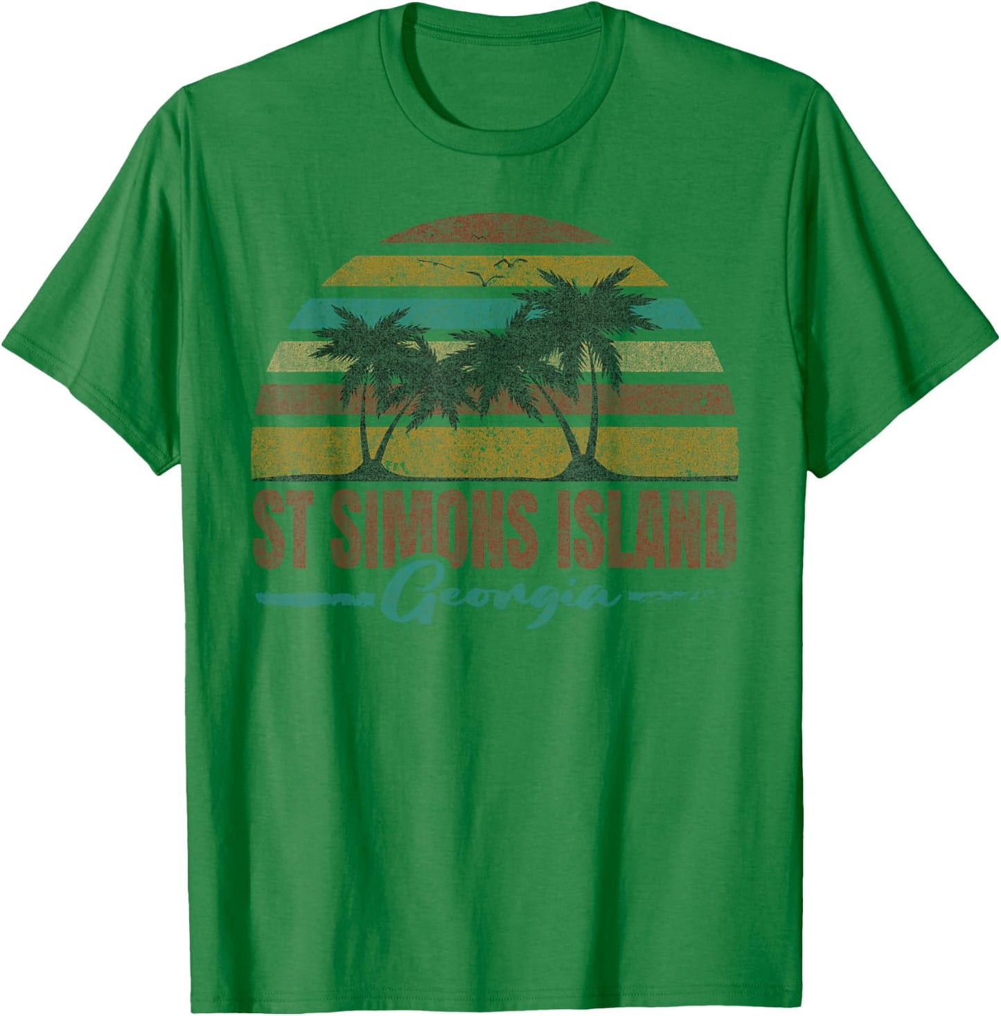 Beach Coastal City Vacation Souvenir St Simons Island T-Shirt - T-Shirt | Irish Green