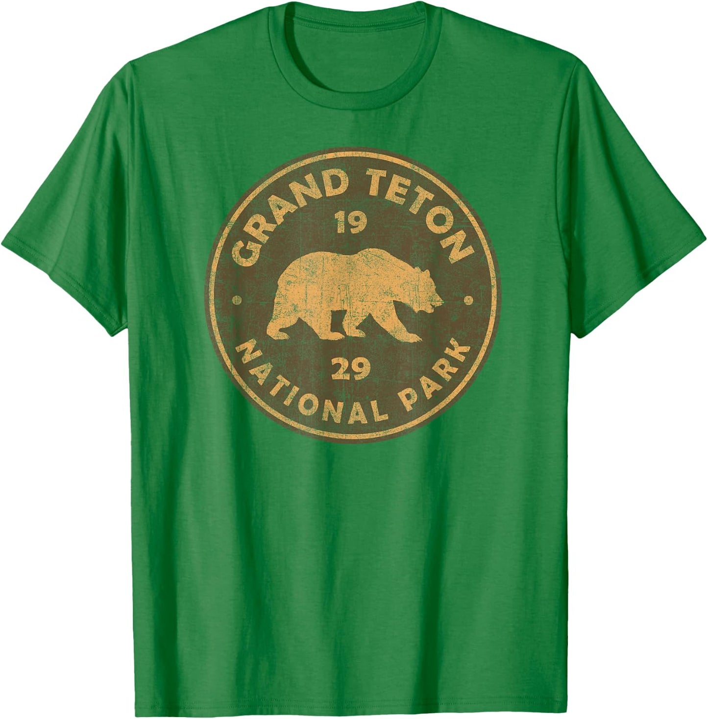 Retro Grand Teton National Park Wyoming Souvenir Hiking T-Shirt - T-Shirt | Irish Green