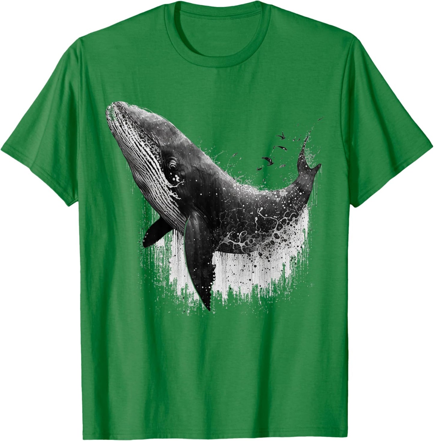Whale Fish Art Colourful Animals Whale T-Shirt - T-Shirt | Irish Green