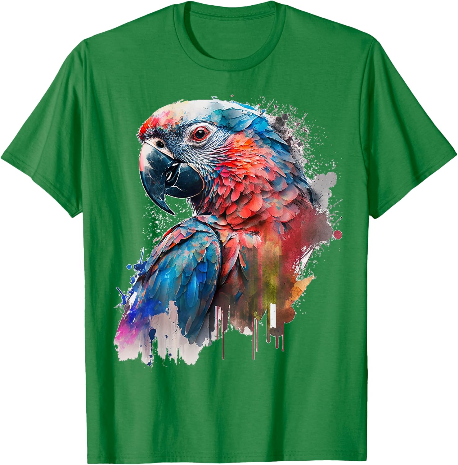 Parrot Bird Colourful Art Animal Bird Motif Parrot T-Shirt - T-Shirt | Irish Green