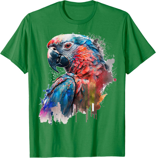 Parrot Bird Colourful Art Animal Bird Motif Parrot T-Shirt - T-Shirt | Irish Green