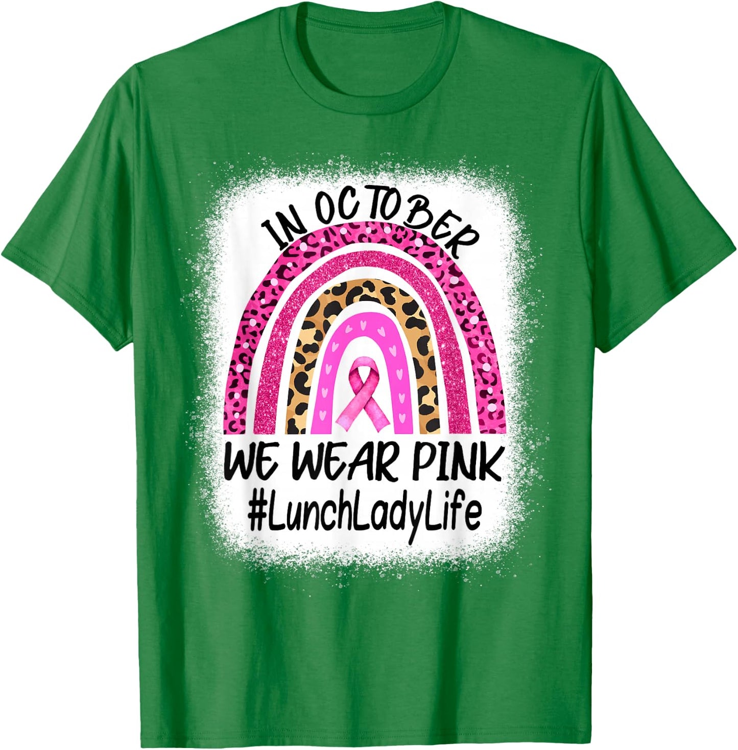 Lunch Lady Rainbow Women Breast Cancer Awareness T-Shirt - T-Shirt | Irish Green