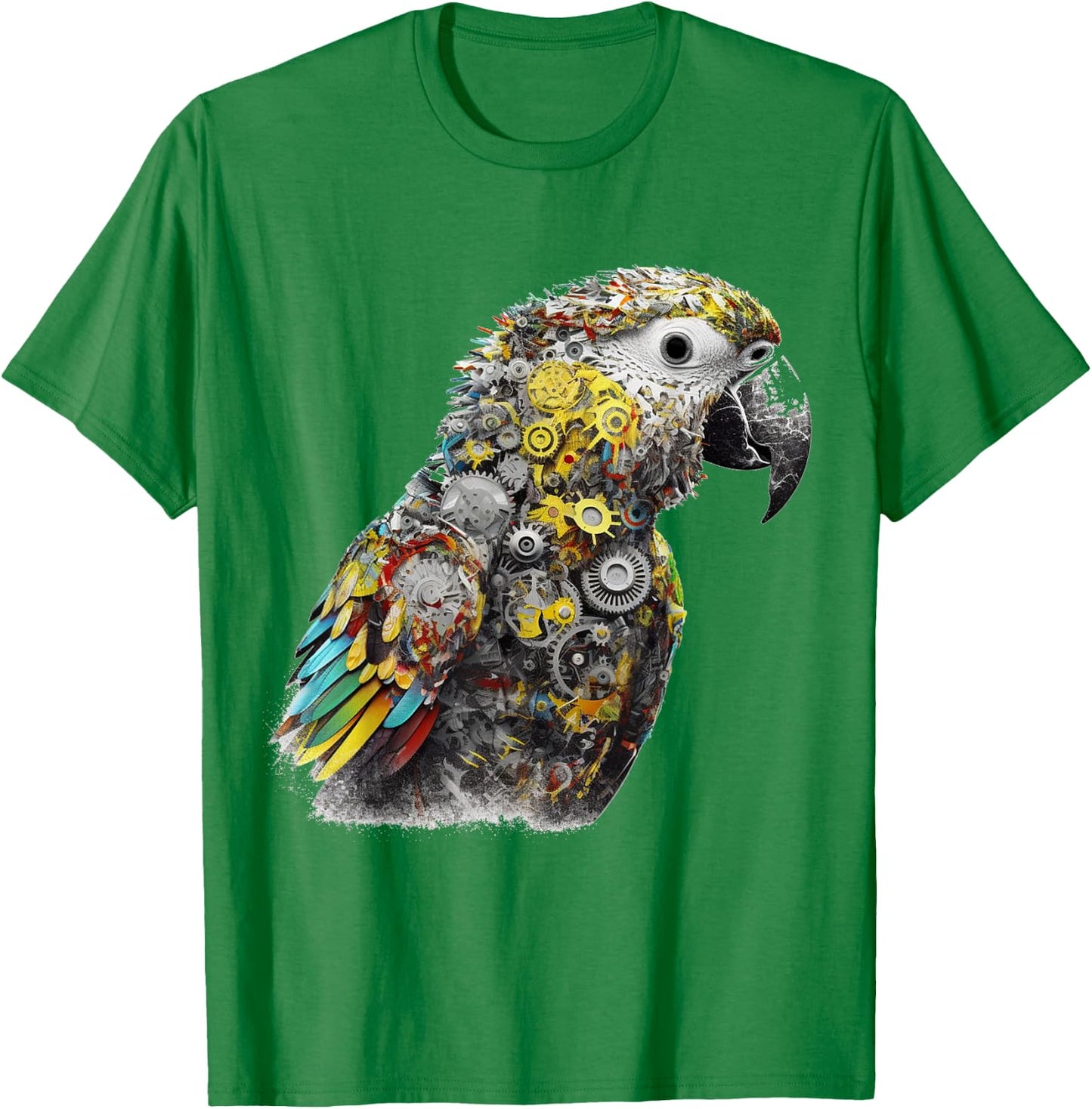 Parrot Animal Robot Fantasy Colourful Bird - Art Parrot T-Shirt - T-Shirt | Irish Green