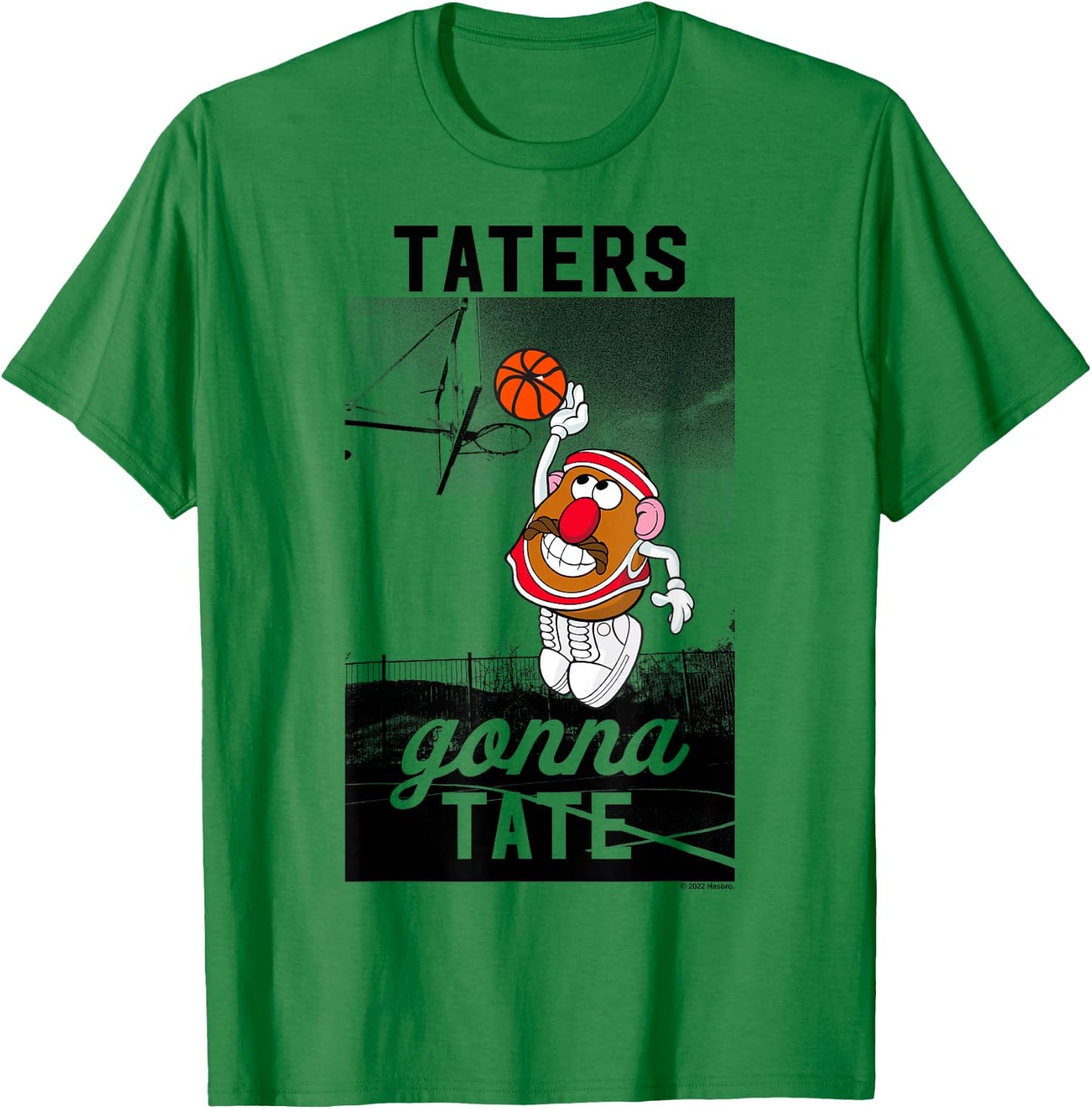 Mr. Potato Head Taters Gonna Tate Basketball Portrait T-Shirt - T-Shirt | Irish Green