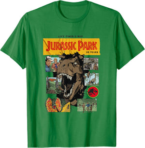 Jurassic Park 30th Anniversary Life Finds a Way T-Shirt - T-Shirt | Irish Green