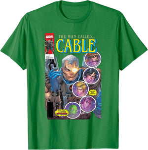 Marvel X-Men The Man Called Cable & Team Comic Cover T-Shirt - T-Shirt | Irish Green