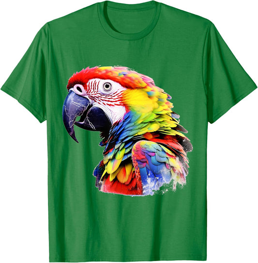 Parrot Lover Artwork | Animal Motif Parrot T-Shirt - T-Shirt | Irish Green