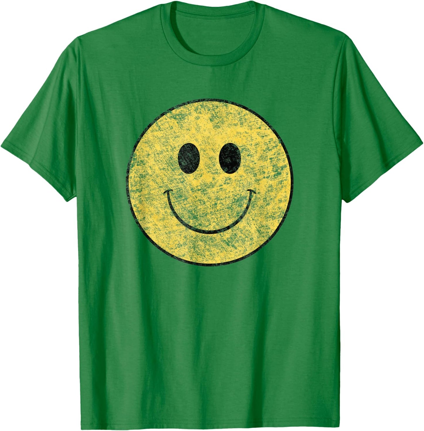 Vintage Smile Happy Face 70's Vibe T-Shirt - T-Shirt | Irish Green