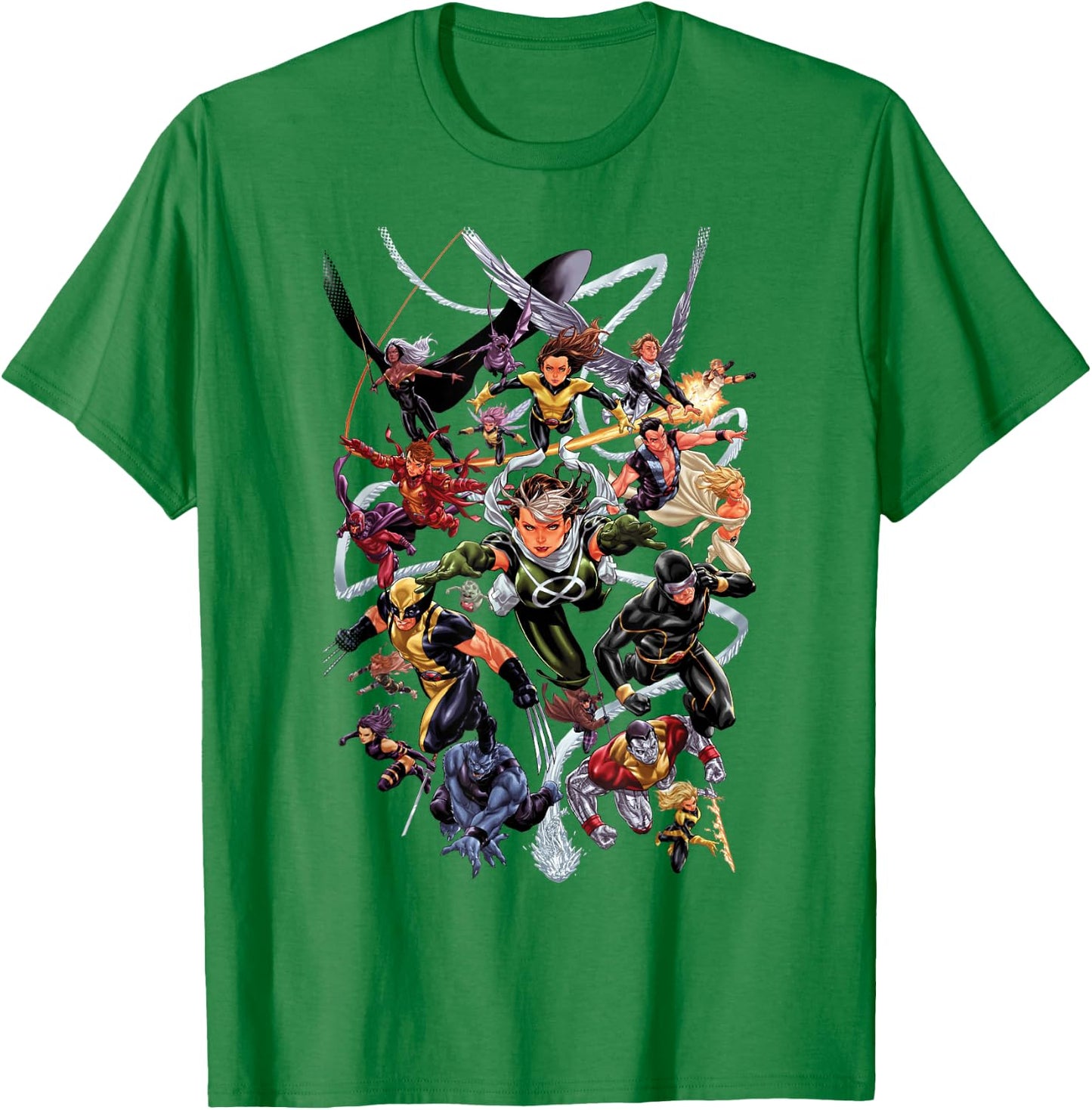Marvel Comics Retro Classic X-Men Super Hero Flight Poster T-Shirt - T-Shirt | Irish Green