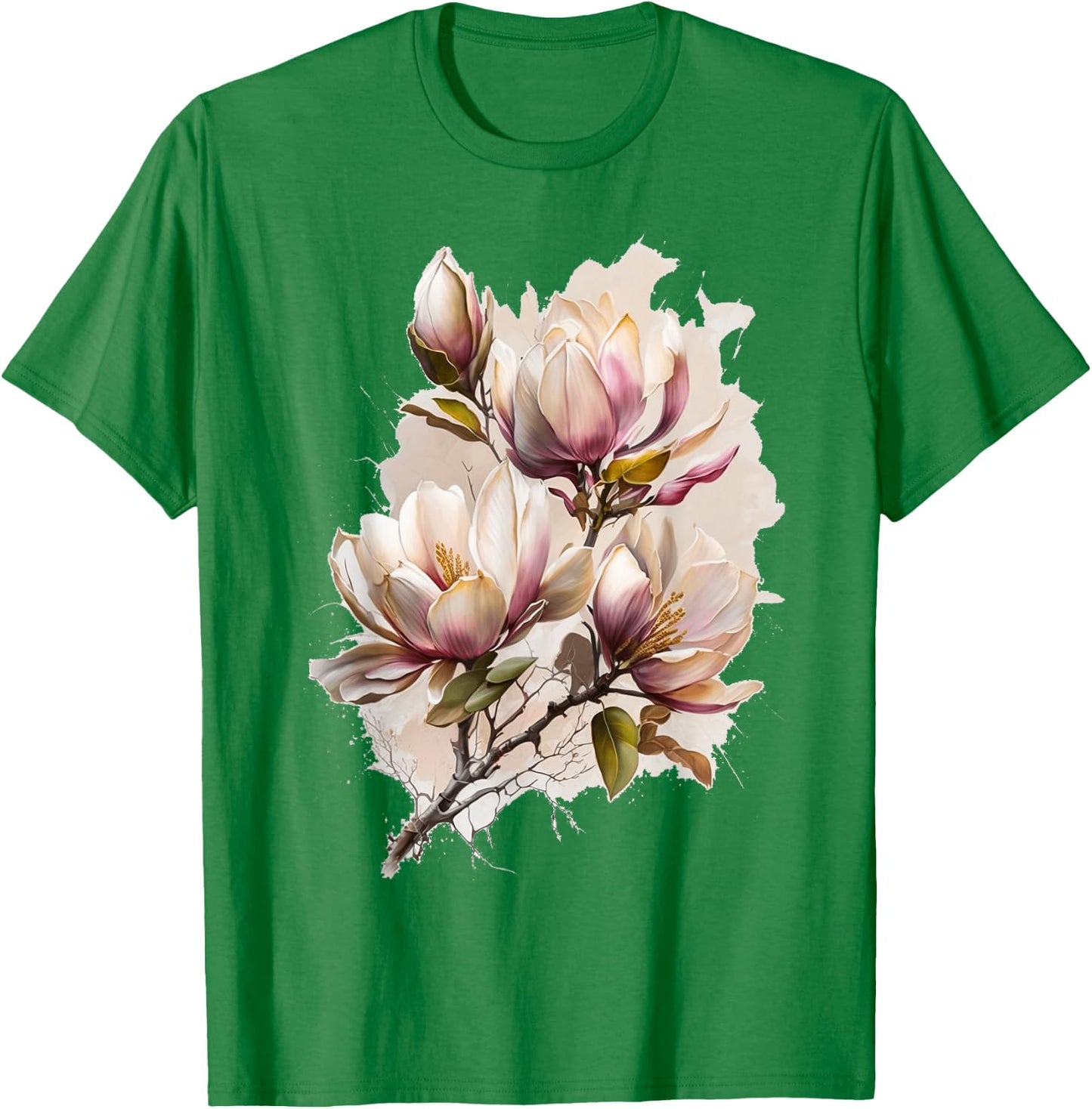 Magnolia Blossom Flower Blooming Floral Spring Summer Women T-Shirt - T-Shirt | Irish Green