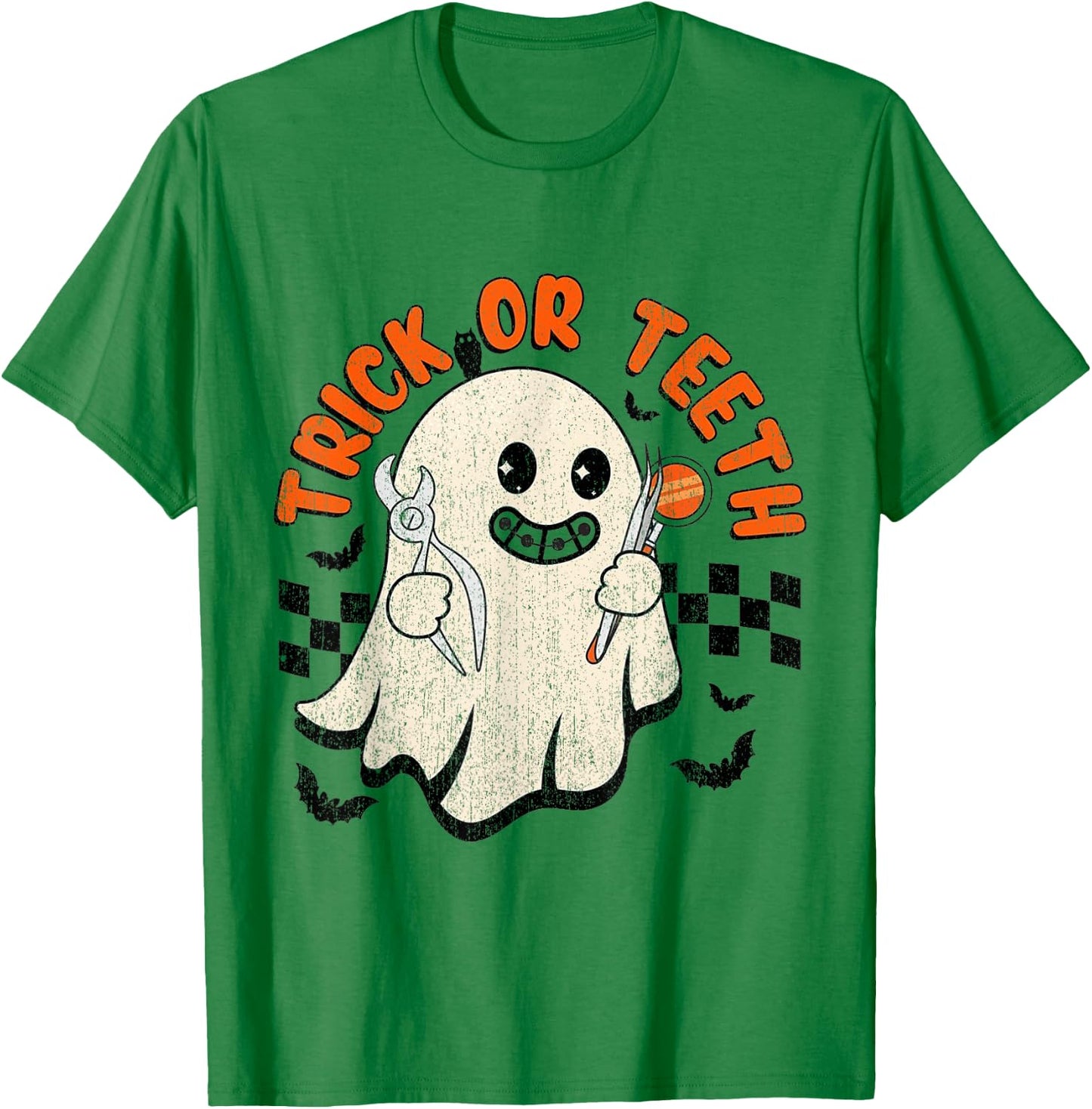 Orthodontist Halloween Trick Or Treat Dentist, Dental Assis T-Shirt - T-Shirt | Irish Green