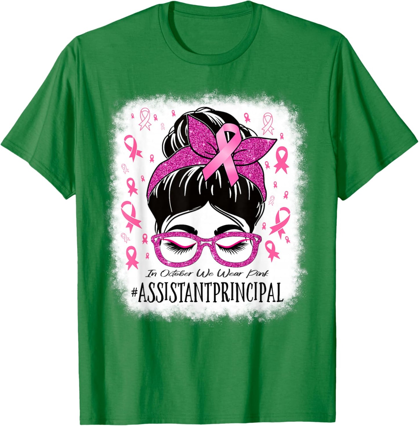 Assistant Principal In October We Wear Pink Cancer Awareness T-Shirt - T-Shirt | Irish Green