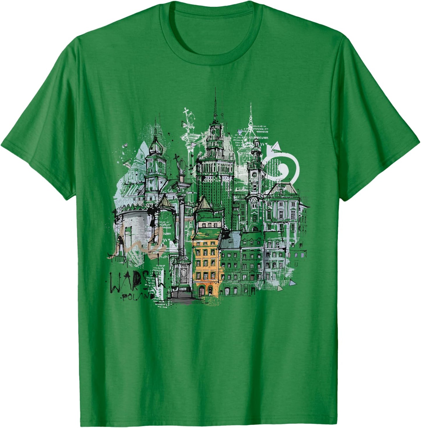 Travel Europe Poland Warsaw Polska Polish Vacation Souvenir T-Shirt - T-Shirt | Irish Green
