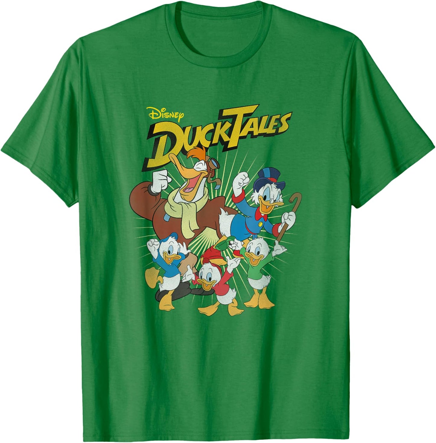 Disney DuckTales Main Characters Full of Joy Group Shot T-Shirt - T-Shirt | Irish Green