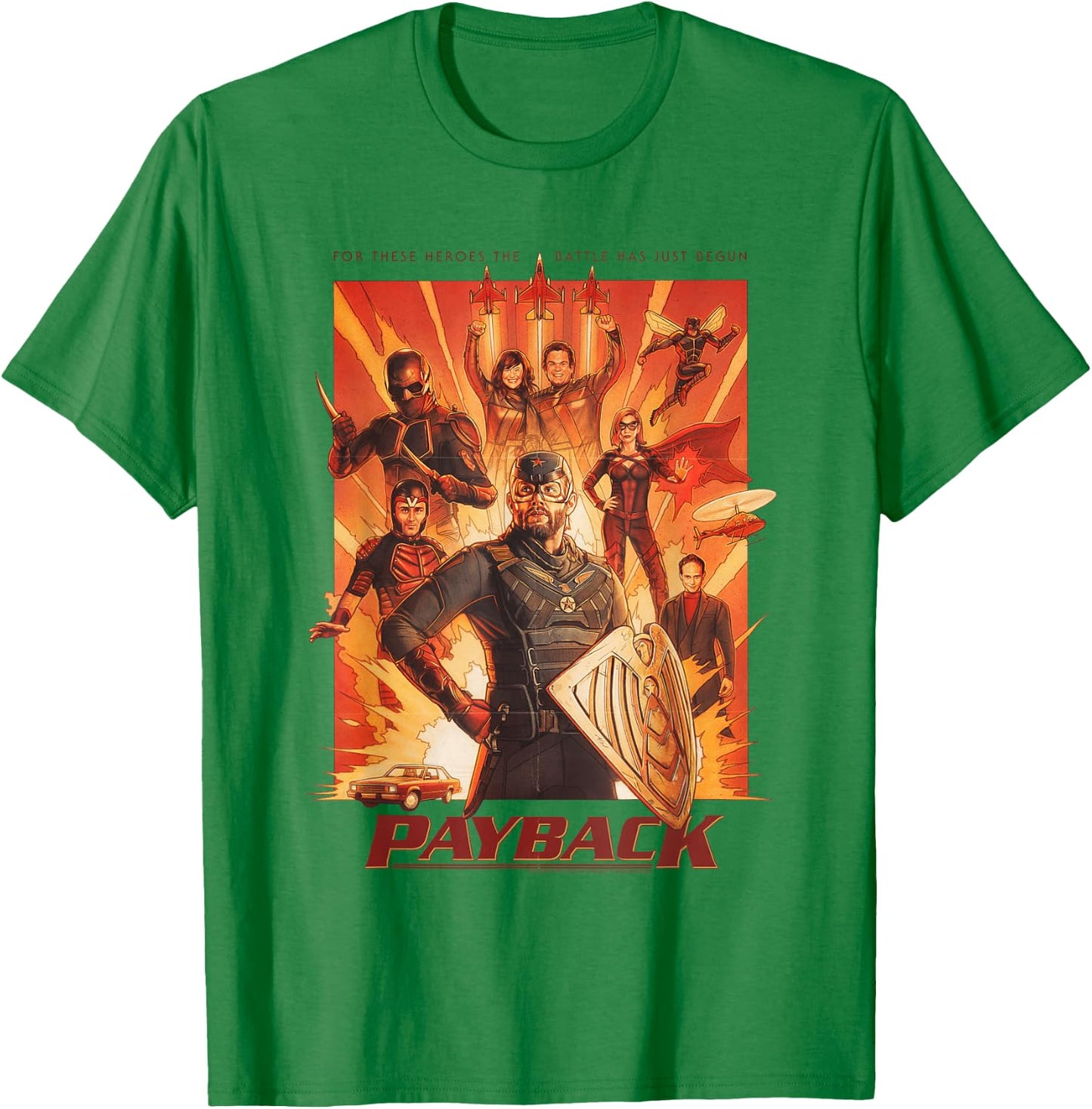 The Boys Soldier Boy Supe Payback Retro Collage T-Shirt - T-Shirt | Irish Green