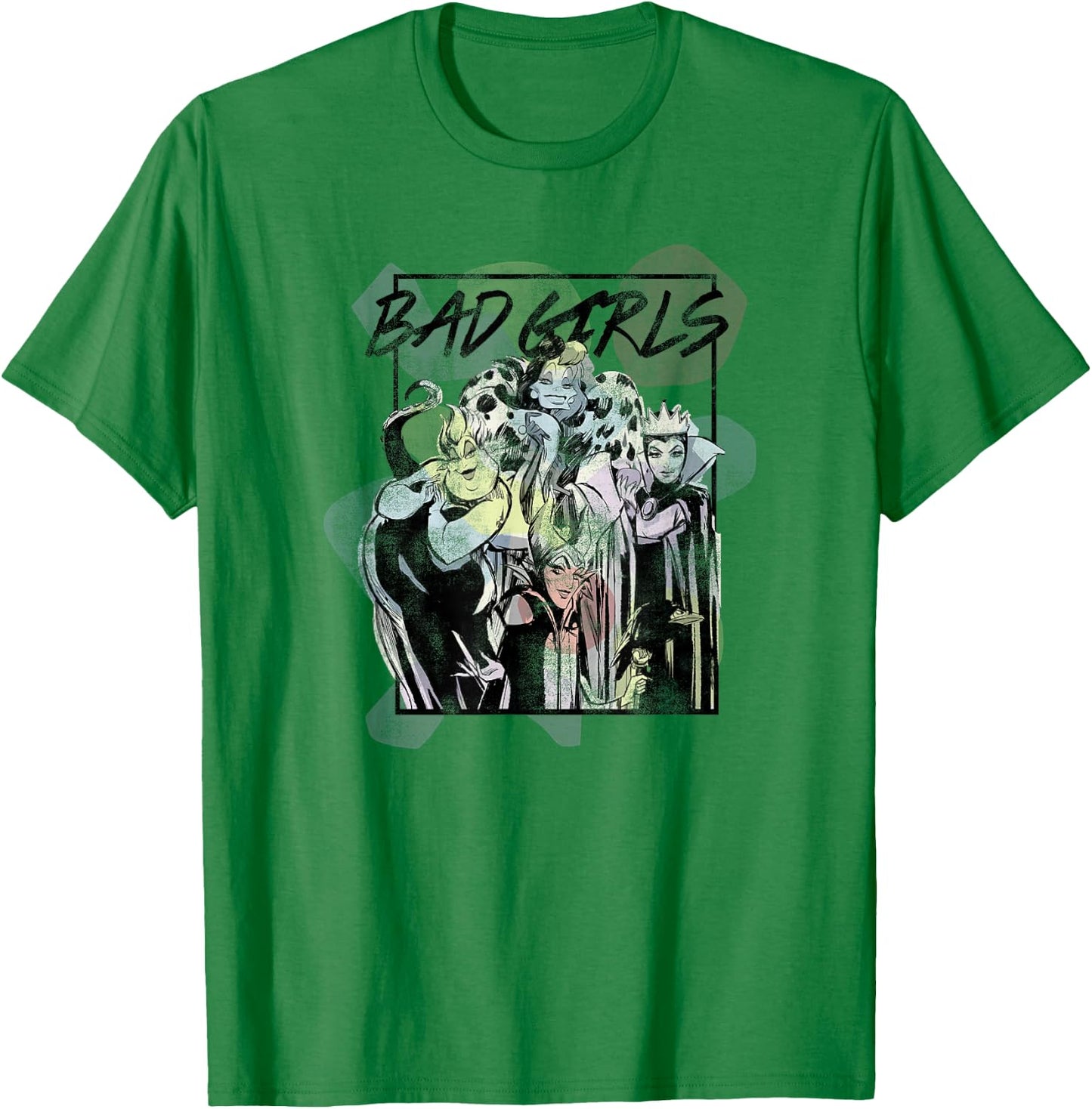 Disney Villains Bad Girls Sketch Poster T-Shirt - T-Shirt | Irish Green