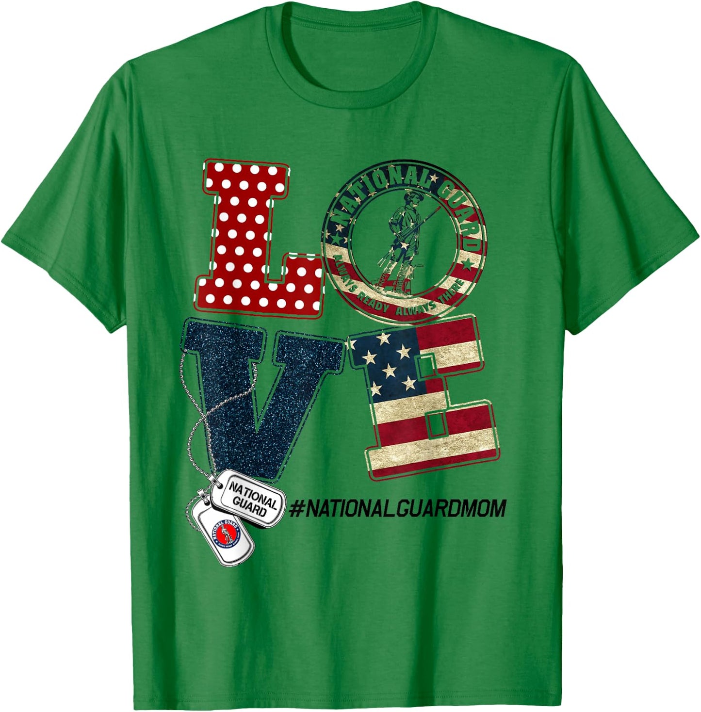 Love National Guard Mom Graduation Proud National Guard Mom T-Shirt - T-Shirt | Irish Green