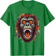 Screaming Gorilla Head Face Art Ape Wildlife Lover Artwork T-Shirt - T-Shirt | Irish Green