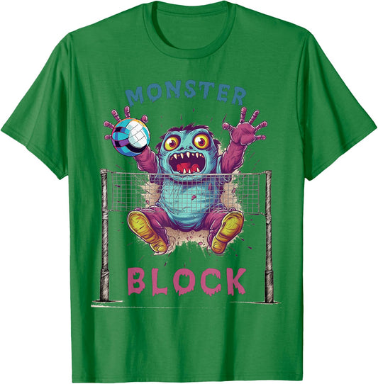 Funny Volleyball Women Monster Player Blocker T-Shirt - T-Shirt | Irish Green