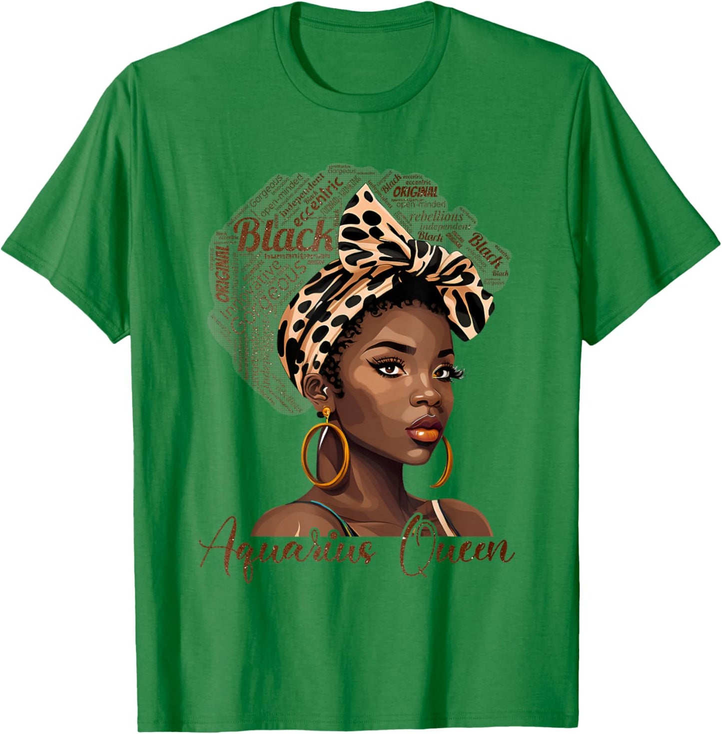 Aquarius Zodiac Black Queen Melatonin Birthday Astrology T-Shirt - T-Shirt | Irish Green