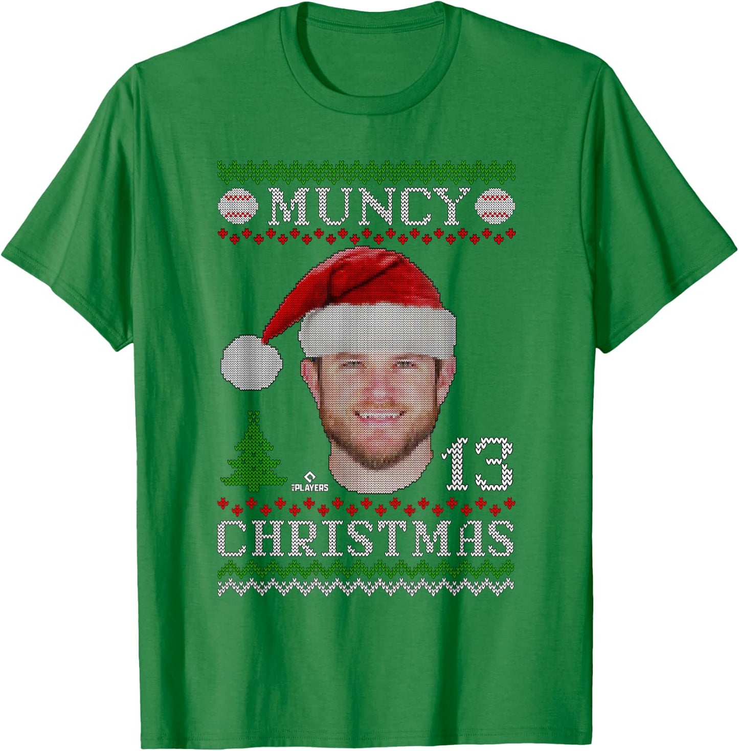 Max Muncy Los Angeles Baseball Christmas Sweater MLBPA T-Shirt - T-Shirt | Irish Green