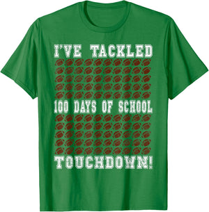 100 Days of School Party - Football 100th Day of School T-Shirt - T-Shirt | Irish Green