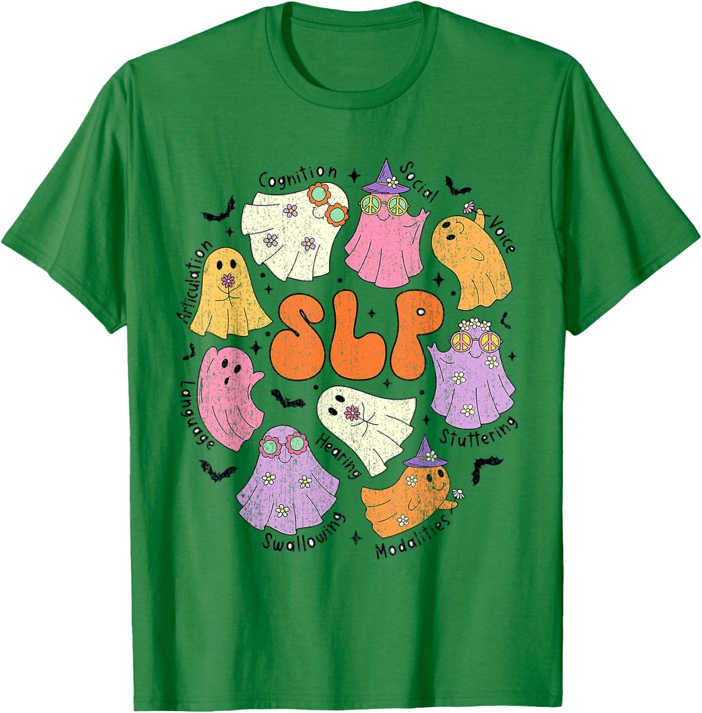 Speech Therapy SLP Ghost Speech Therapy Halloween Slp Hal T-Shirt - T-Shirt | Irish Green