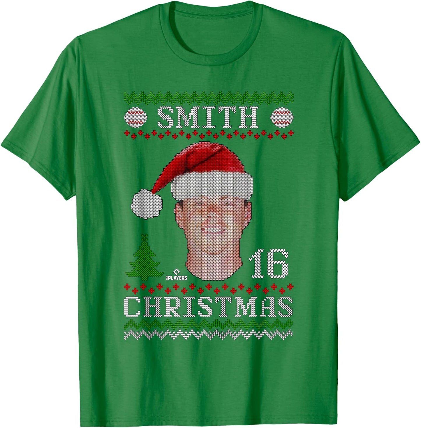 Will Smith Los Angeles Baseball Christmas Sweater MLBPA T-Shirt - T-Shirt | Irish Green