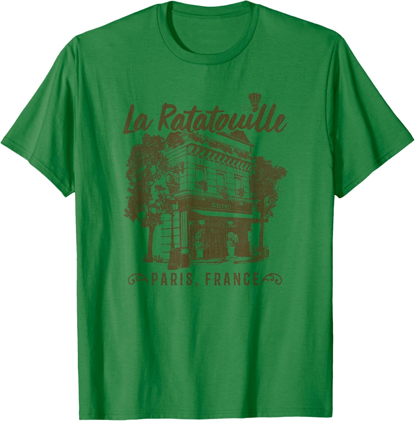 Disney Pixar Ratatouille Paris, France Vintage Restaurant T-Shirt - T-Shirt | Irish Green