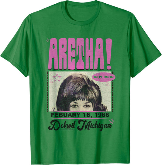 Aretha Franklin DETROIT T-Shirt - T-Shirt | Irish Green