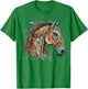 Horse Tribal Abstract Art Native American Geometric Horses T-Shirt - T-Shirt | Irish Green