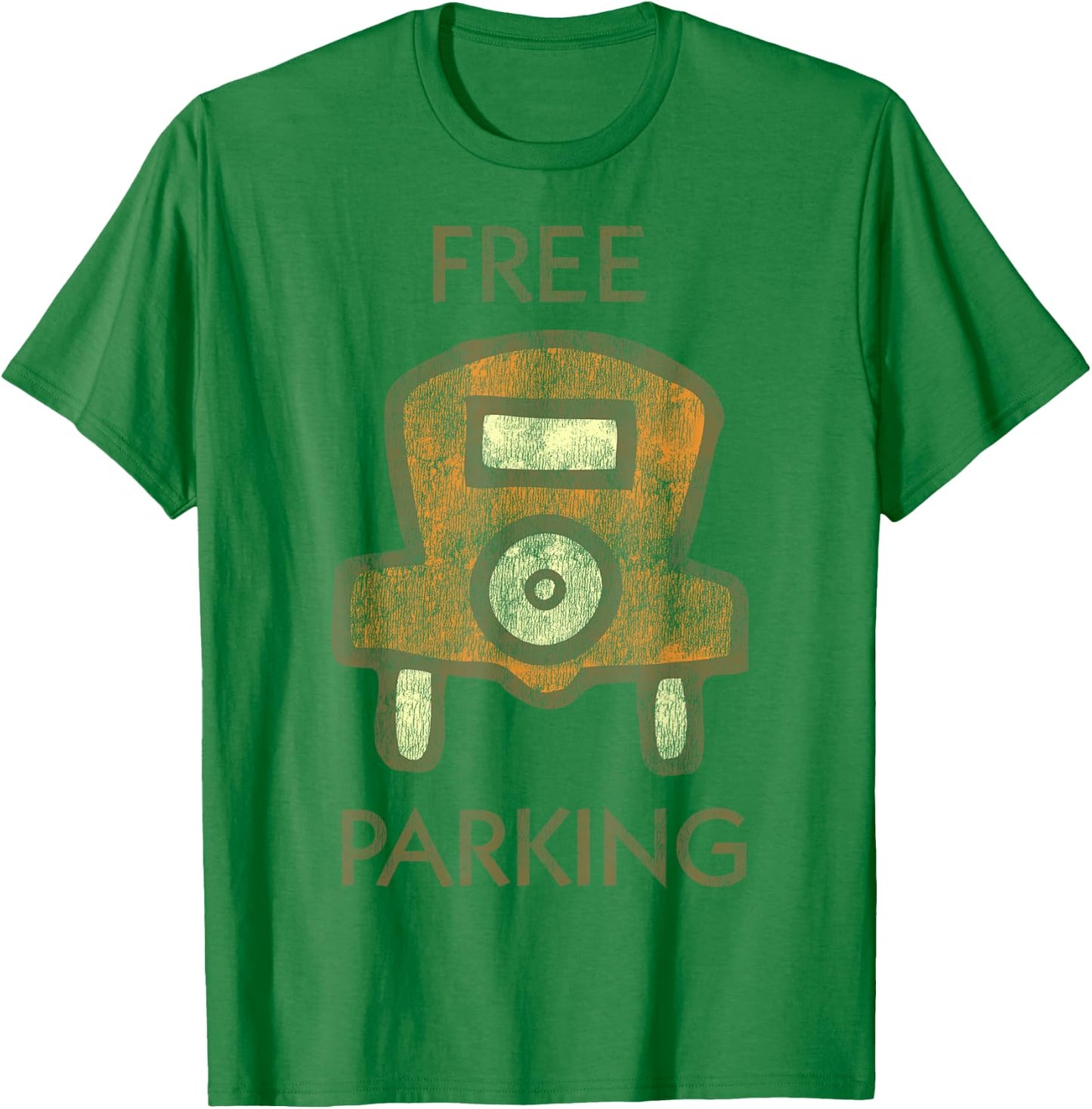 Monopoly Mr. Monopoly Free Parking Distressed Logo T-Shirt - T-Shirt | Irish Green