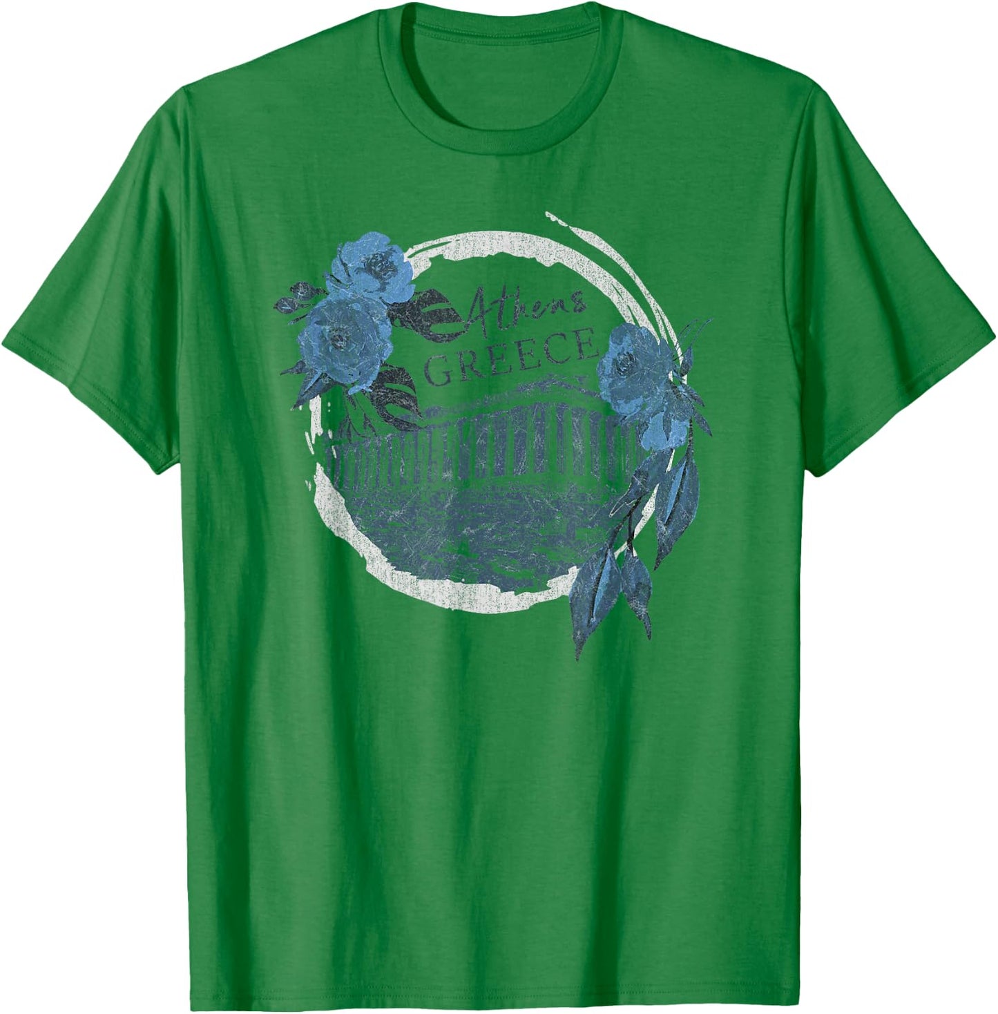 Athens Greece Parthenon Floral T-Shirt - T-Shirt | Irish Green