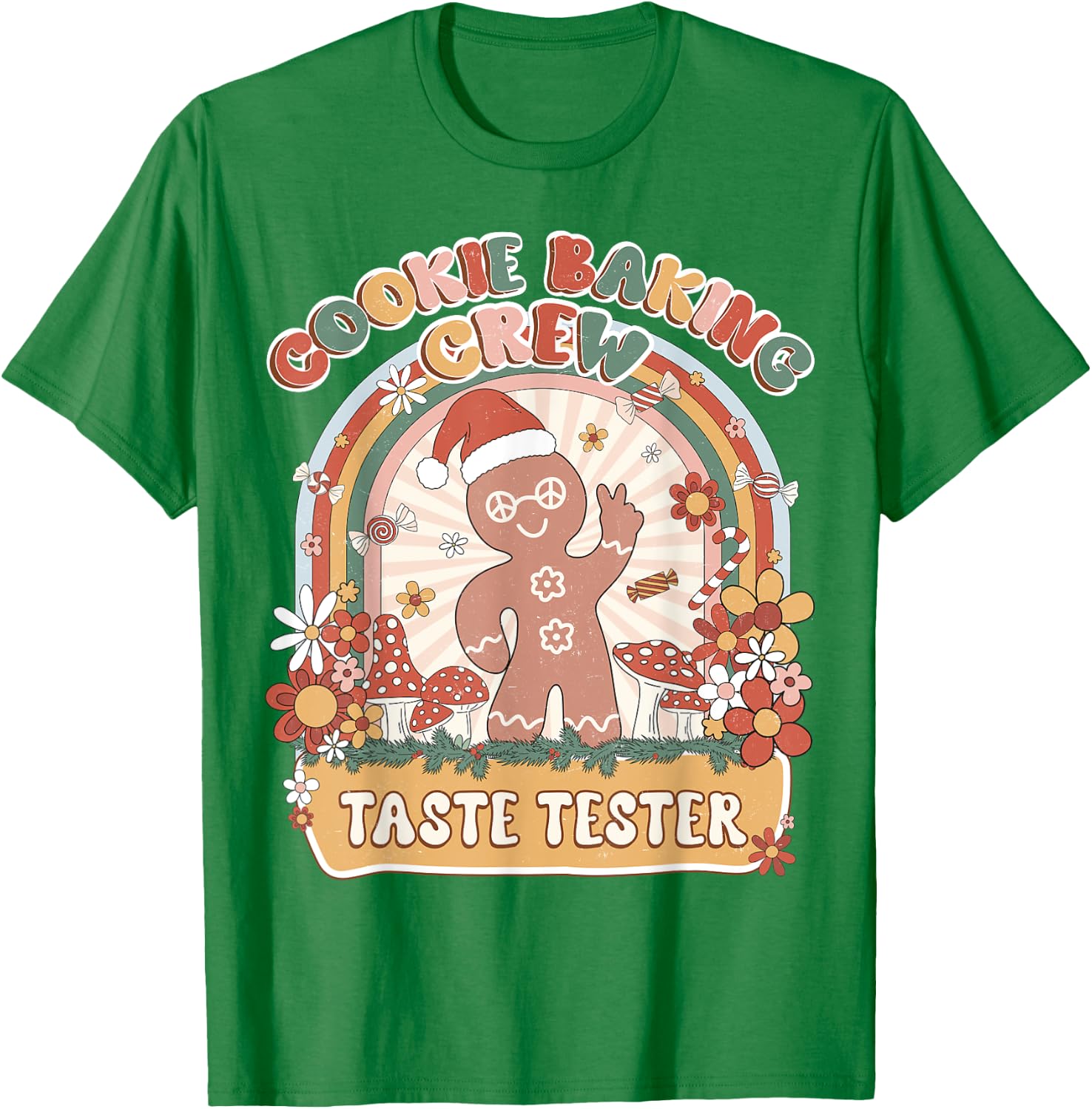 Taste Tester Cookie Baking Crew Retro Groovy Matching Family T-Shirt - T-Shirt | Irish Green