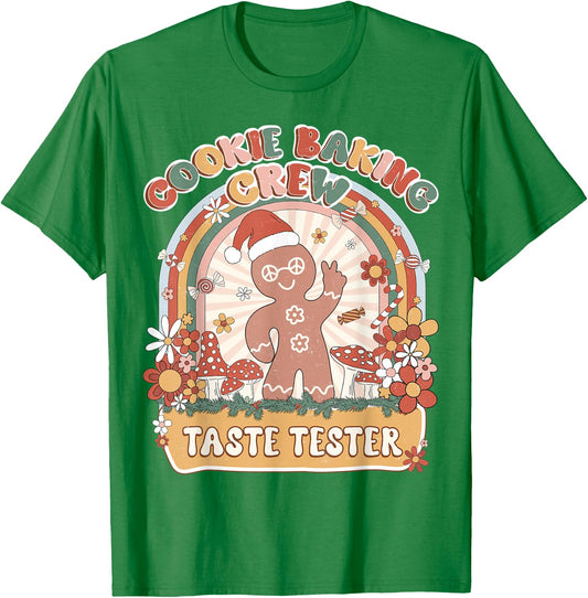 Taste Tester Cookie Baking Crew Retro Groovy Matching Family T-Shirt - T-Shirt | Irish Green
