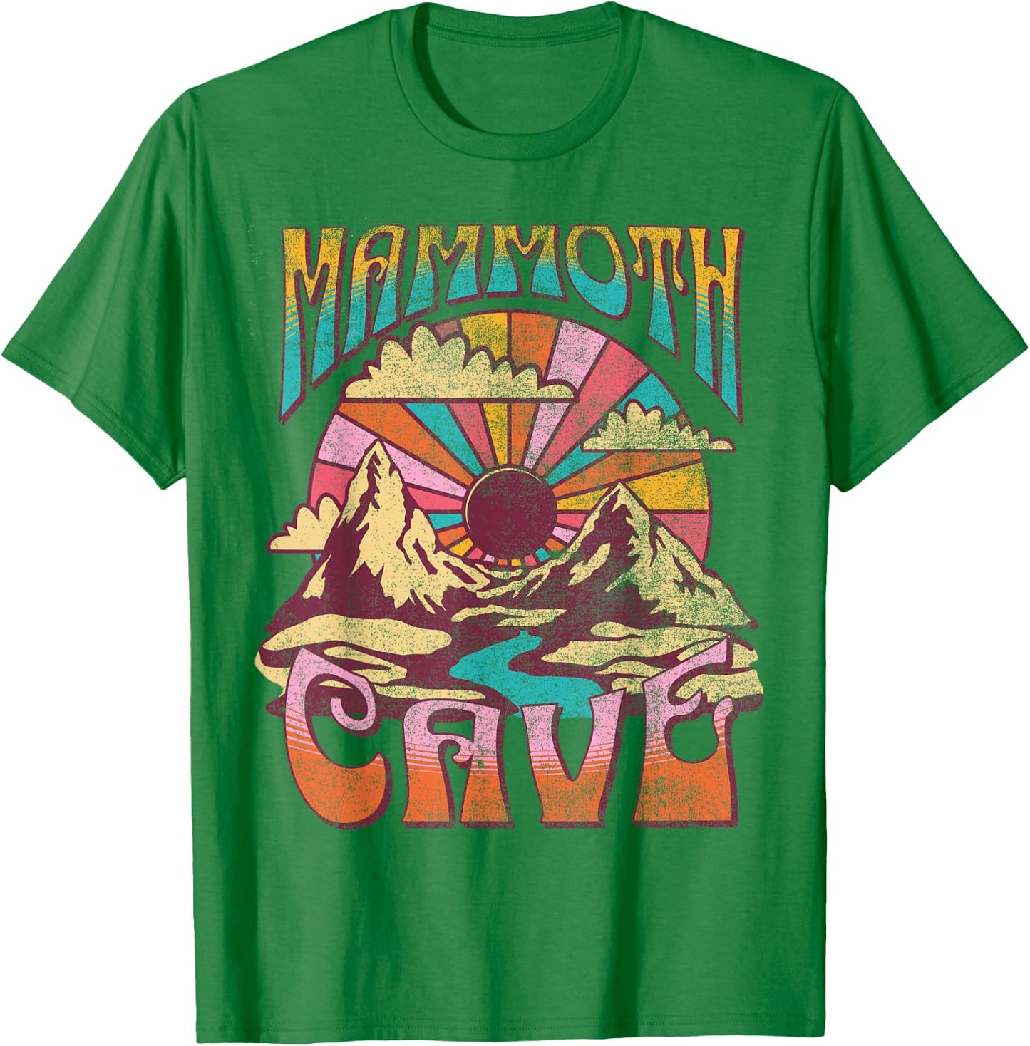Mammoth Cave Kentucky Nature Hiking Mountains Outdoors Retro T-Shirt - T-Shirt | Irish Green