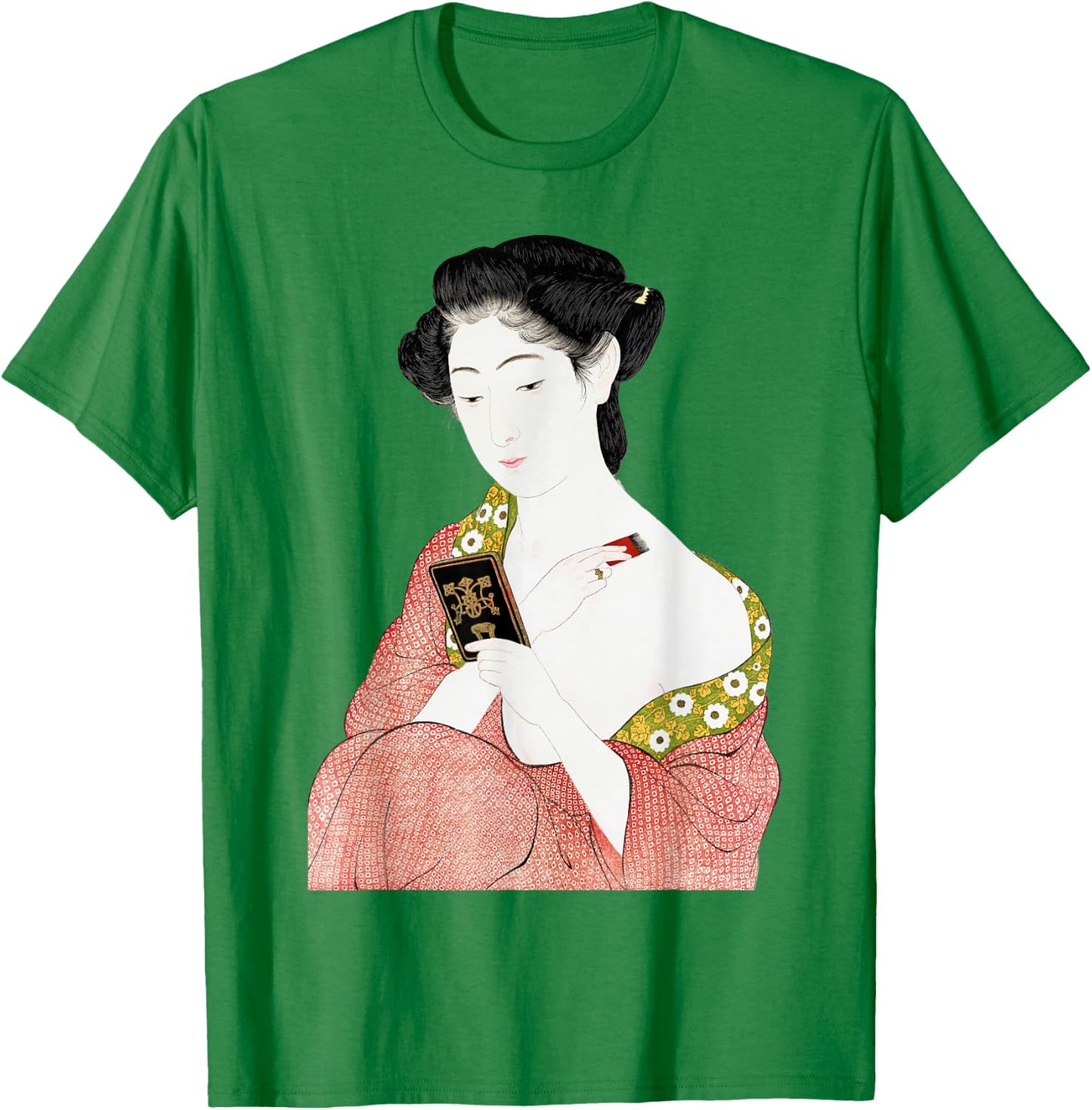 Japanese Woman Geisha Shin-hanga Ukiyo-e Japanese painting T-Shirt - T-Shirt | Irish Green