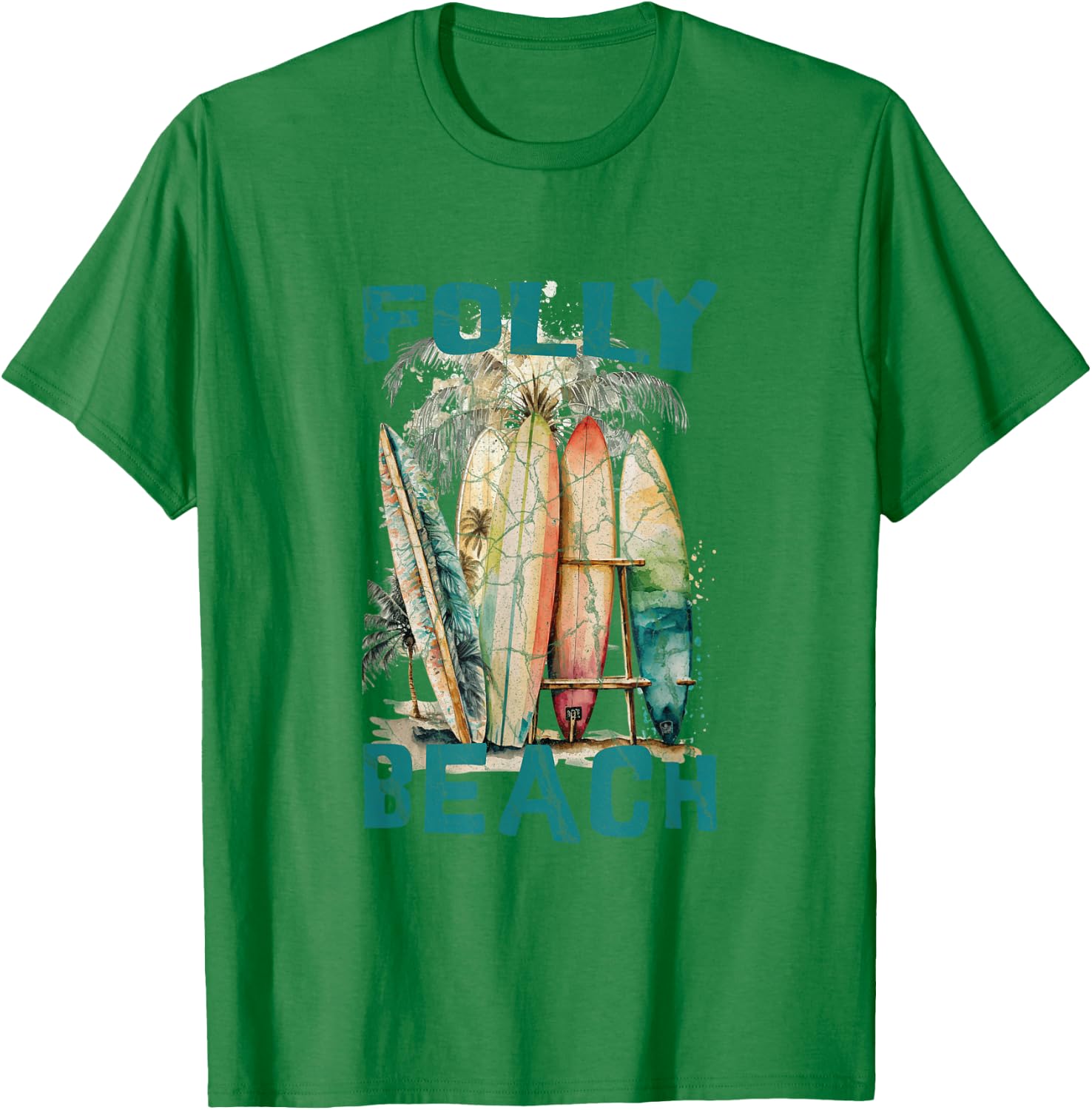 Folly Beach Men Women Girls Kids T-Shirt - T-Shirt | Irish Green