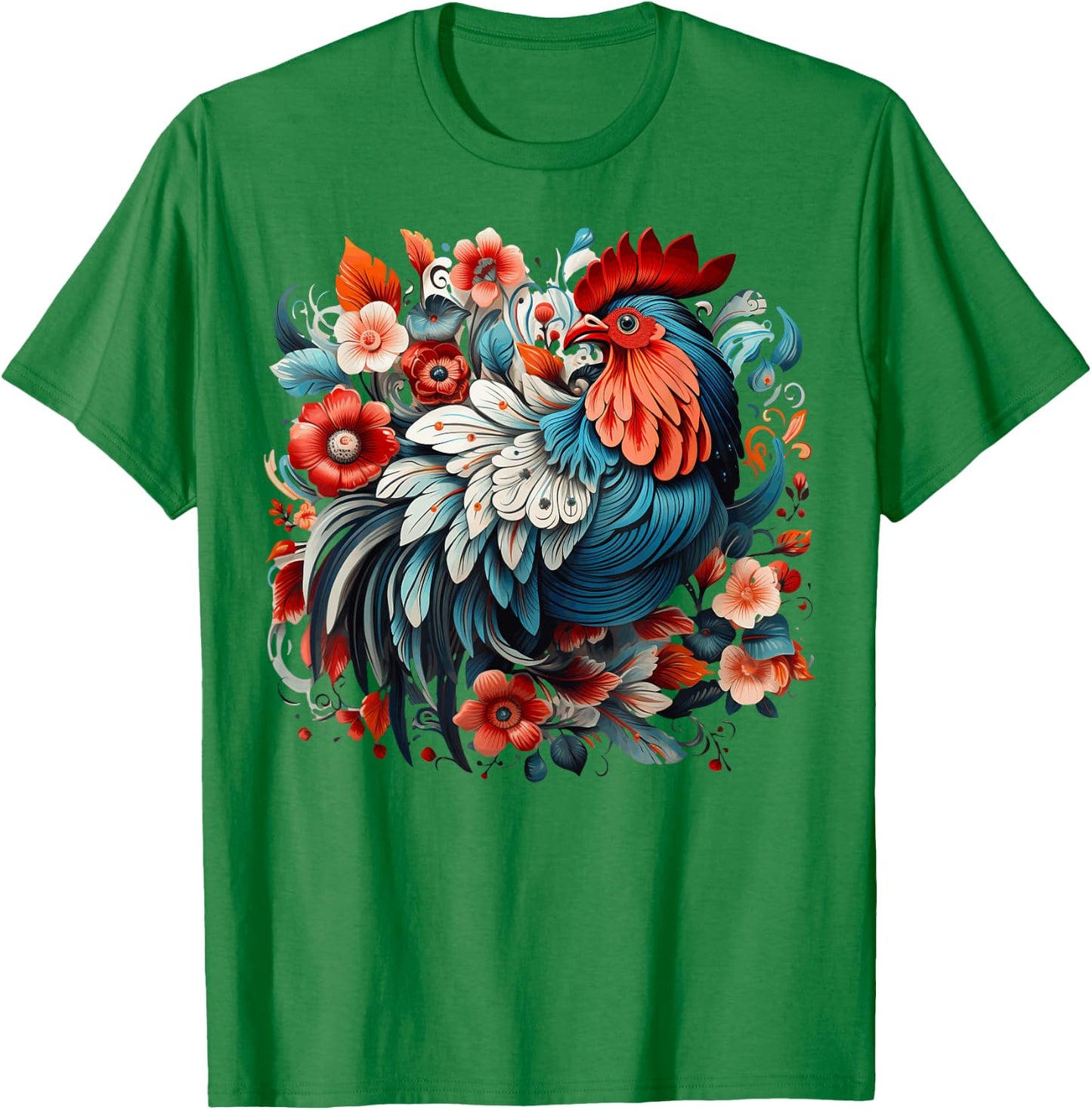 Chicken Floral T-Shirt - T-Shirt | Irish Green