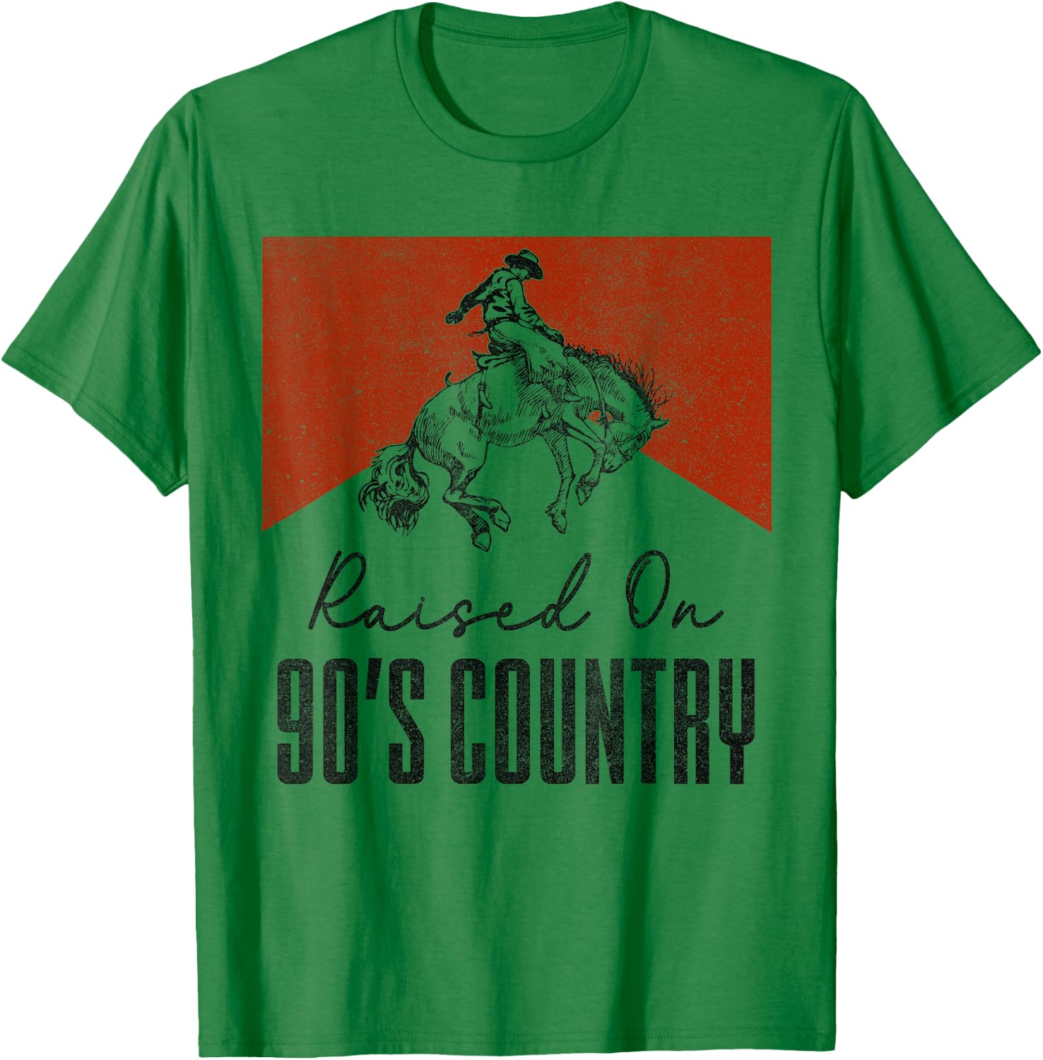 Raised On 90's Country Music Vintage Western Cowgirls T-Shirt - T-Shirt | Irish Green