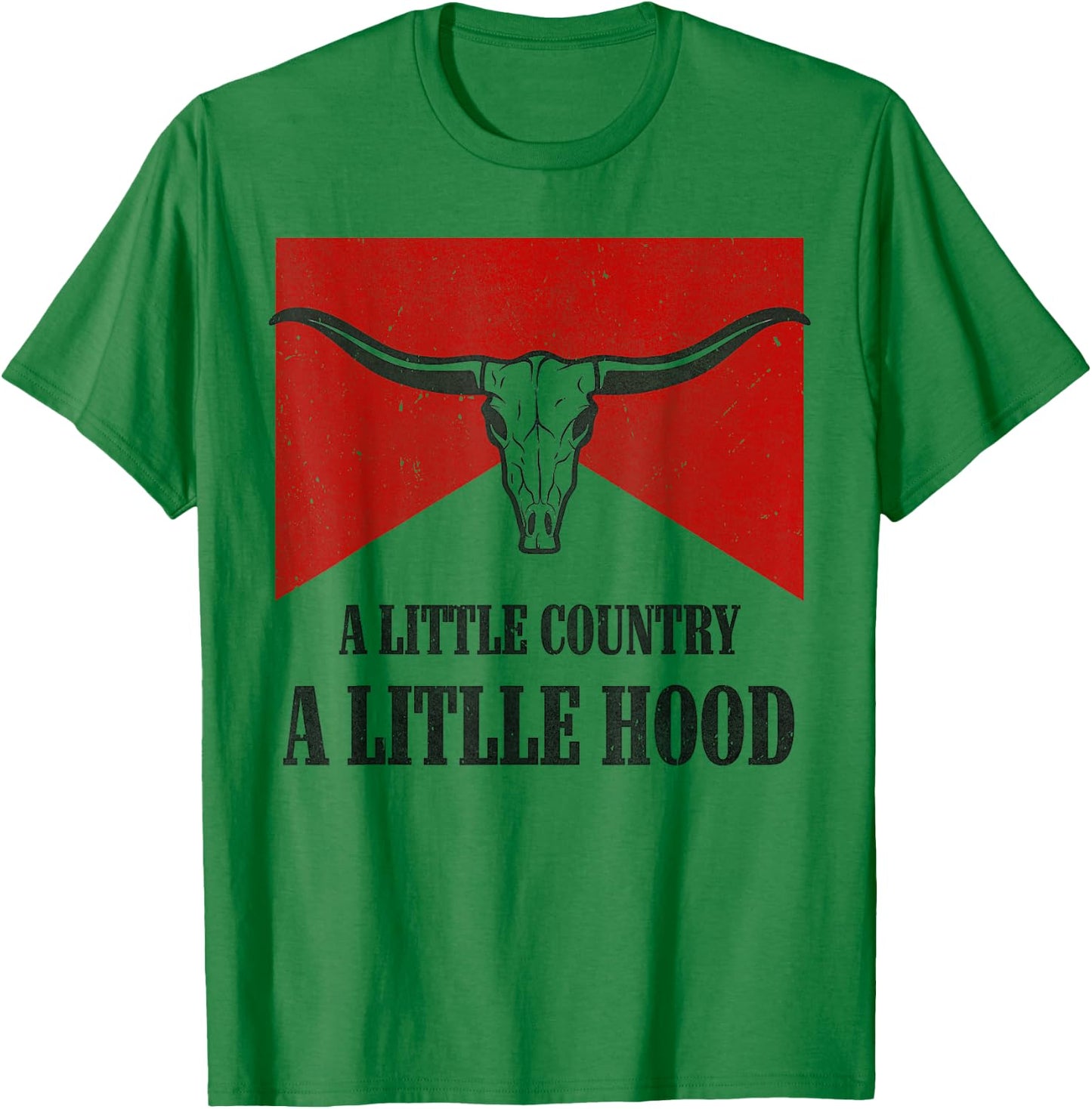 A Little Country A litlle Hood Vintage Western Rodeo Country T-Shirt - T-Shirt | Irish Green