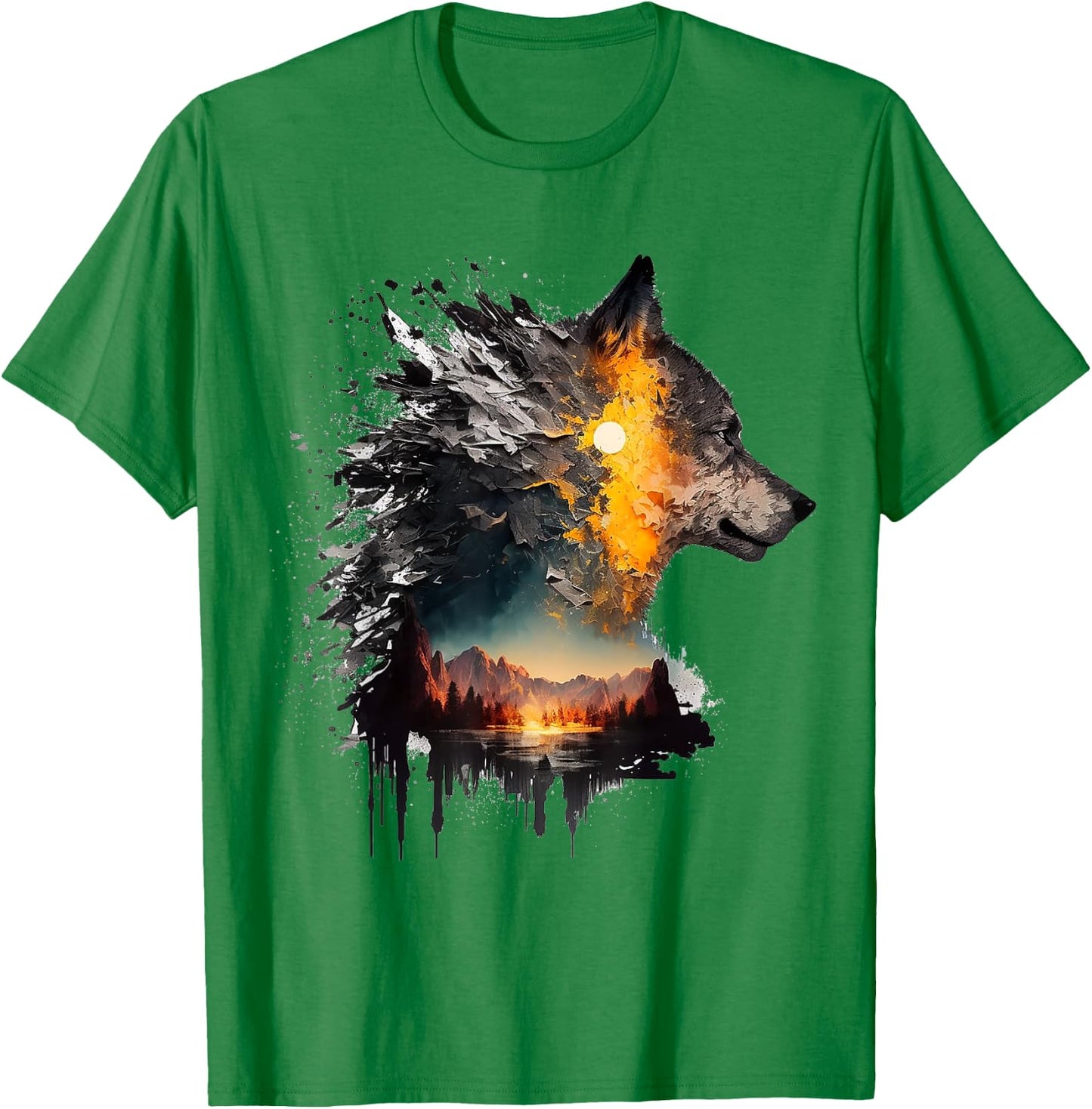 Wolf animal lovers, animal wolf T-Shirt - T-Shirt | Irish Green