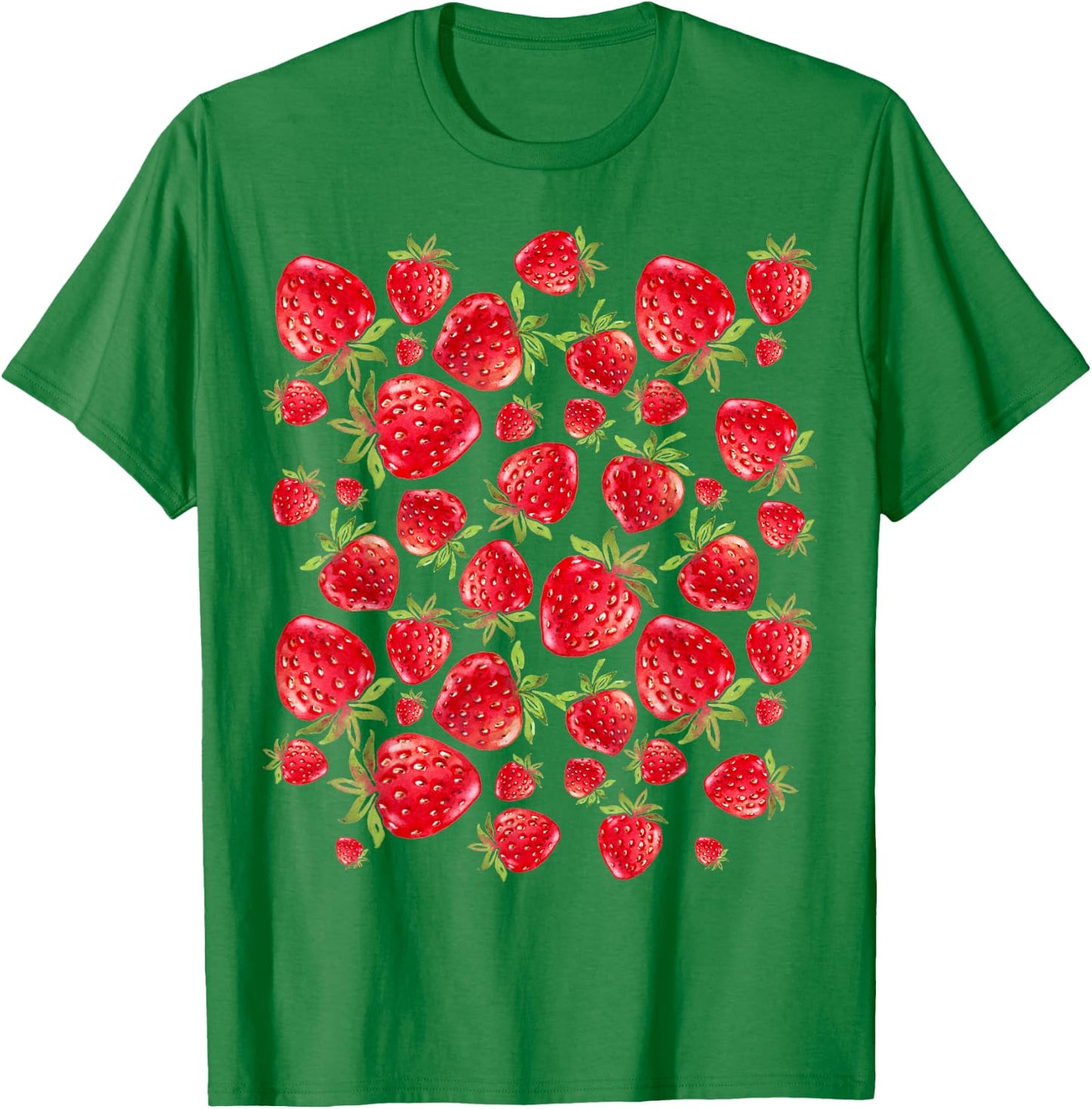 Strawberry Strawberries Farmhouse Style Pattern T-Shirt - T-Shirt | Irish Green