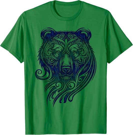 Bear Grizzly Nordic Indian Celtic Mythology Wild Animal Fan T-Shirt - T-Shirt | Irish Green