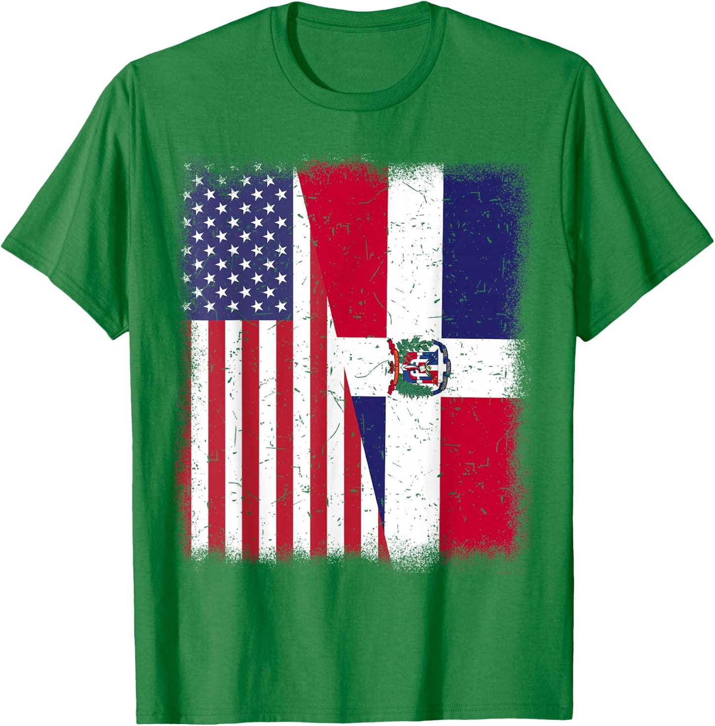 Dominican Republic American Flag Men Women Hispanic Heritage T-Shirt - T-Shirt | Irish Green